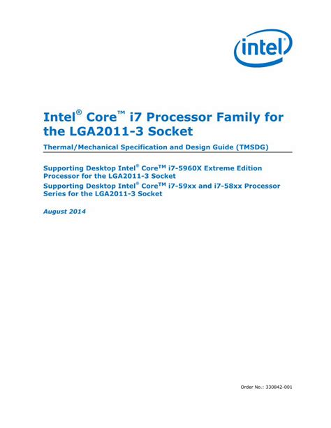 Intel Core™ i7 Processor Family for LGA2011.